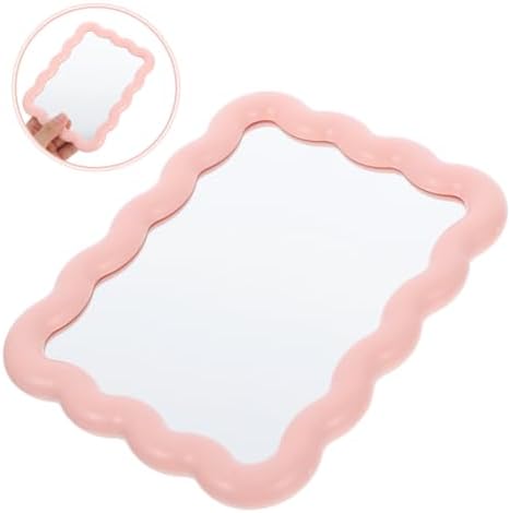 Wave Shaped Makeup Mirror with Stand for Travel and Home Use
