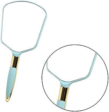 Vaguelly Portable Handheld Makeup Mirror with Chic Blue Design 1