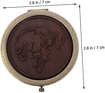Didiseaon Foldable Makeup Mirror with Antique Wood Design