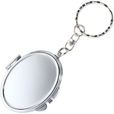 Portable Folding Mirror Keychain with Double-Sided Design