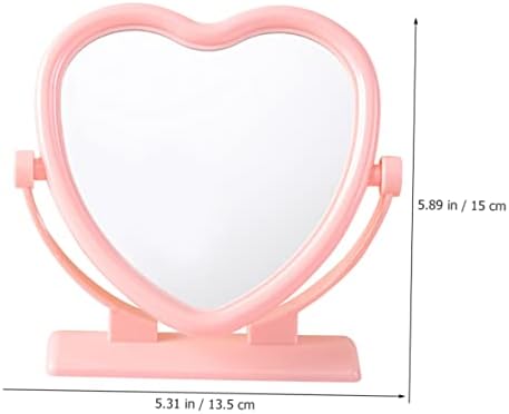 Heart Shaped Double Sided Makeup Mirror Compact Tabletop