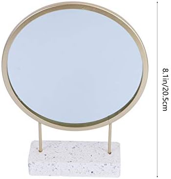 EXCEART Round Mirror with Stand for Bathroom Vanity