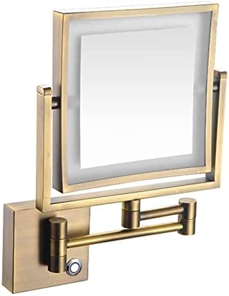 LED Wall Mounted Makeup Mirror with 360 Swivel and 3X Magnifying Light