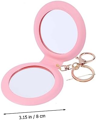 FOMIYES Mini Folding Makeup Mirror with PU Leather Frame