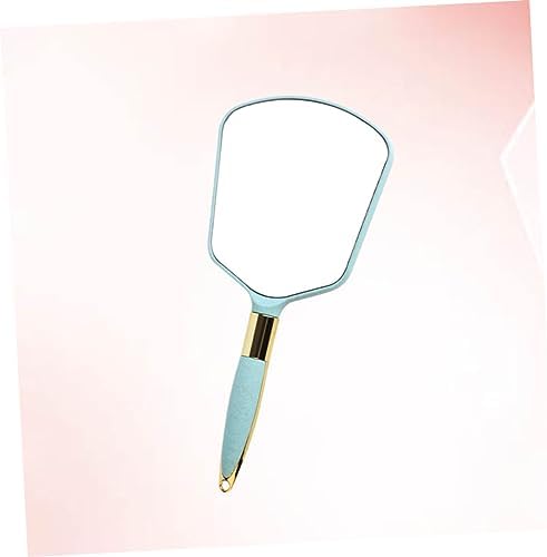 GALPADA Portable Handheld Makeup Mirror with Wall Hanging Hole Blue