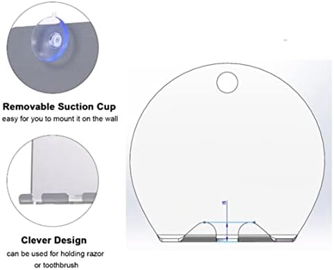 Shatterproof Acrylic Anti-Fog Shower Mirror with Hook
