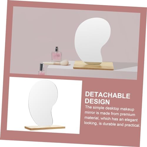 Alipis Acrylic Vanity Mirror with Wooden Base 1