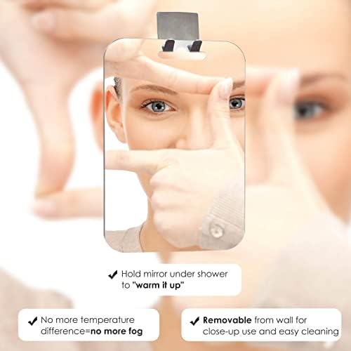 Shenyy Fogless Shower Mirror with Shaver Holder