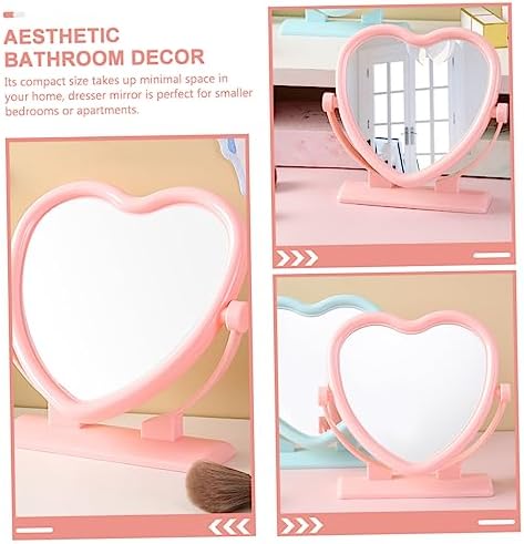 BESTYASH Heart Shaped Double Sided Makeup Mirror with Sturdy Base