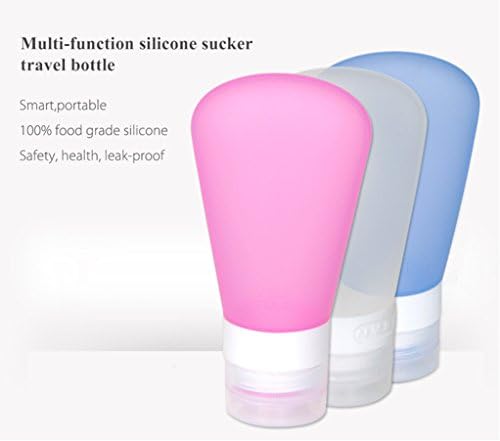 3 Pack Food Grade Squeeze Silicone Travel Bottles - 125OZ Pink White Blue