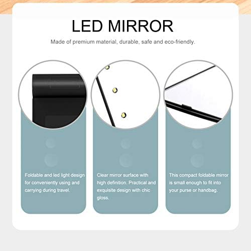 PartyKindom Foldable LED Makeup Mirror for Women