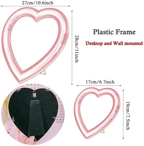 Heart Shaped Makeup Mirror Wall and Table Top Mount