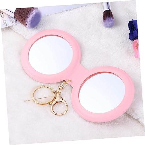 FOMIYES Mini Folding Makeup Mirror with PU Leather Frame