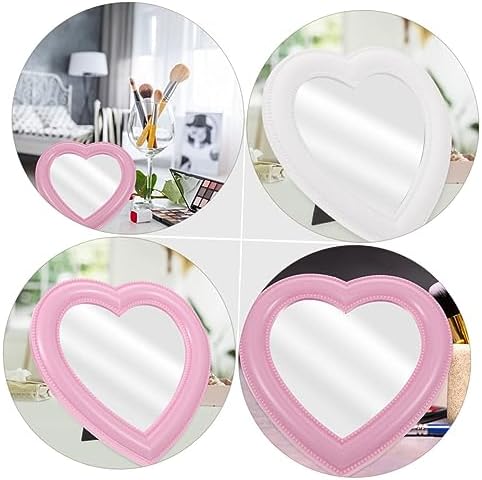 HAPINARY Heart Shape Vanity Mirror Set 2pcs Wall Mounted