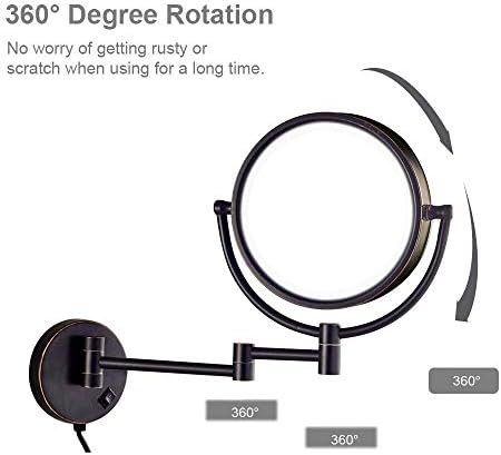 8 Inch LED Makeup Mirror with Magnification and Locking Suction