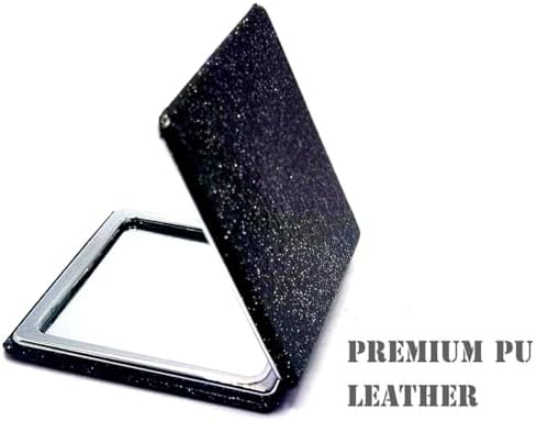 Black Compact Makeup Mirror with 1X2X Magnification
