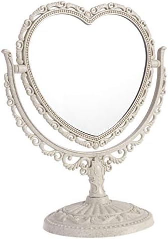 Lurrose Heart Shaped Vanity Mirror with 2X Magnification