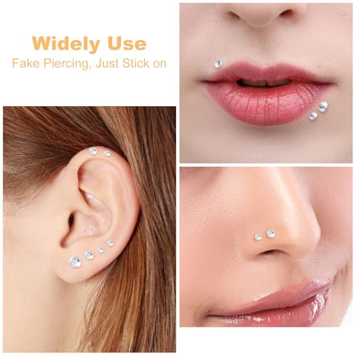 Isslly 4 Sheets Mini Face Hair Gems Stickers