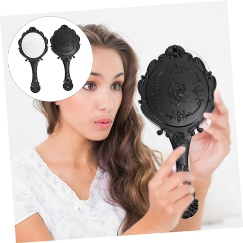 Mikinona Retro Gold Vanity Mirror Set 2pcs Portable Makeup Mirror