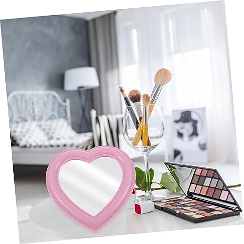 1pc Heart-Shaped Makeup Mirror Wall Mount Desktop Style
