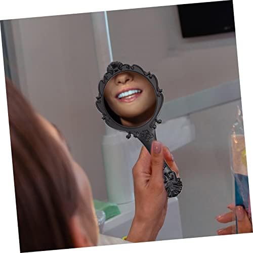 Vaguelly 2Pcs Handheld Retro Makeup Mirror