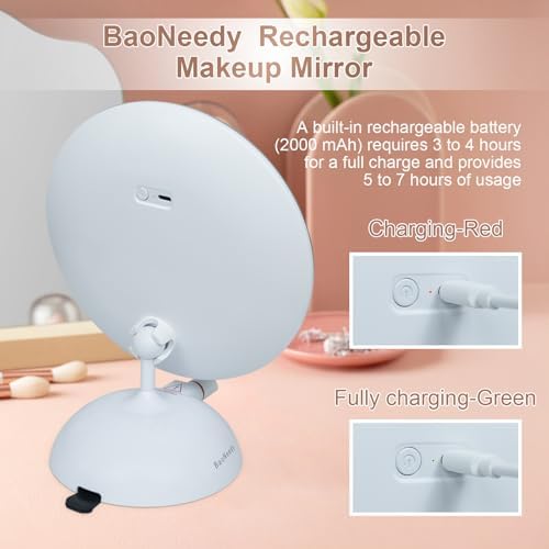 BaoNeedy 10x Magnifying Mirror with Suction Cup and 360 Swivel