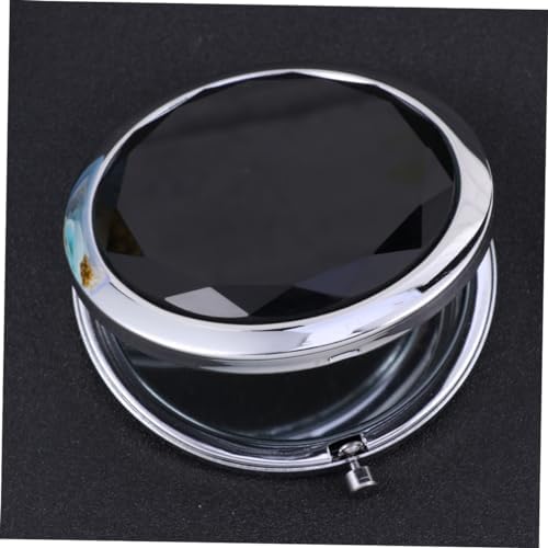 HONMEET Black Double-Sided Compact Folding Mirror for Travel