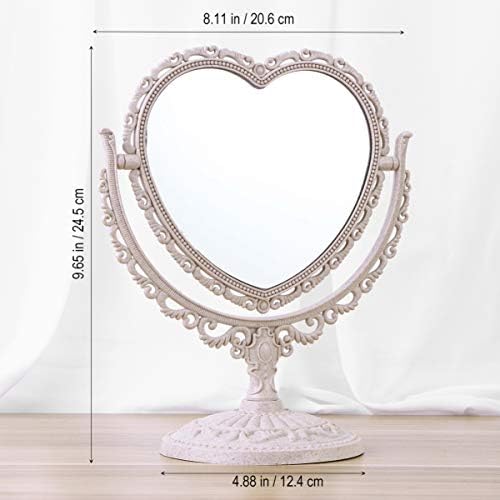 Lurrose Heart Shaped Vanity Mirror with 2X Magnification