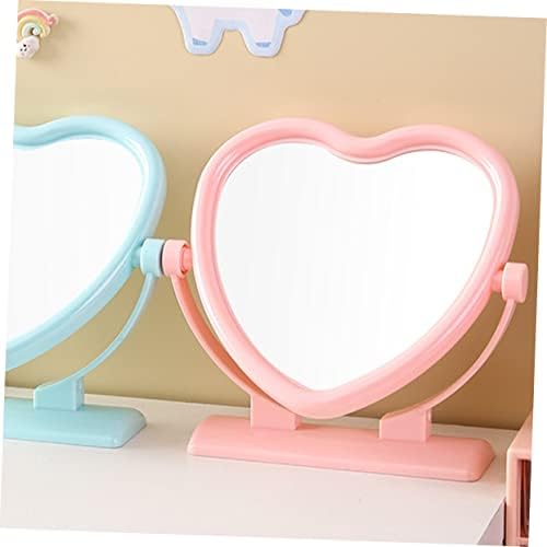 Heart Shaped Double Sided Makeup Mirror Compact Tabletop