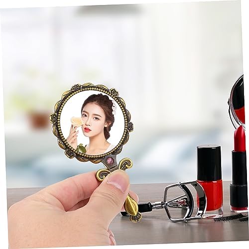 Angoily Foldable Retro Makeup Mirror with Handle