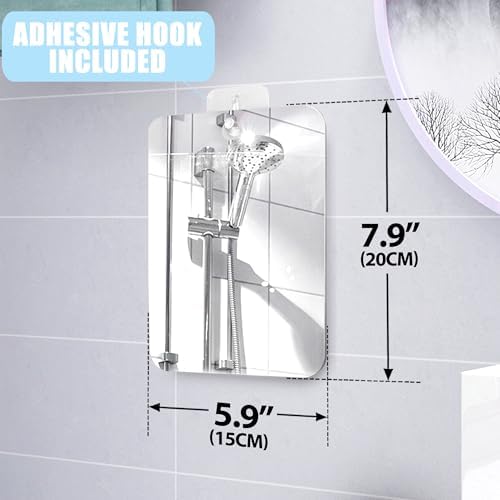 Betus Fogless Shower Mirror - Shatterproof Acrylic 8x6 Inch Pack of 2