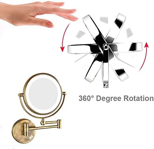 8-Inch Lighted Wall-Mount Makeup Mirror with 360 Degree Swivel 1