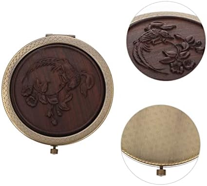Didiseaon Foldable Makeup Mirror with Antique Wood Design