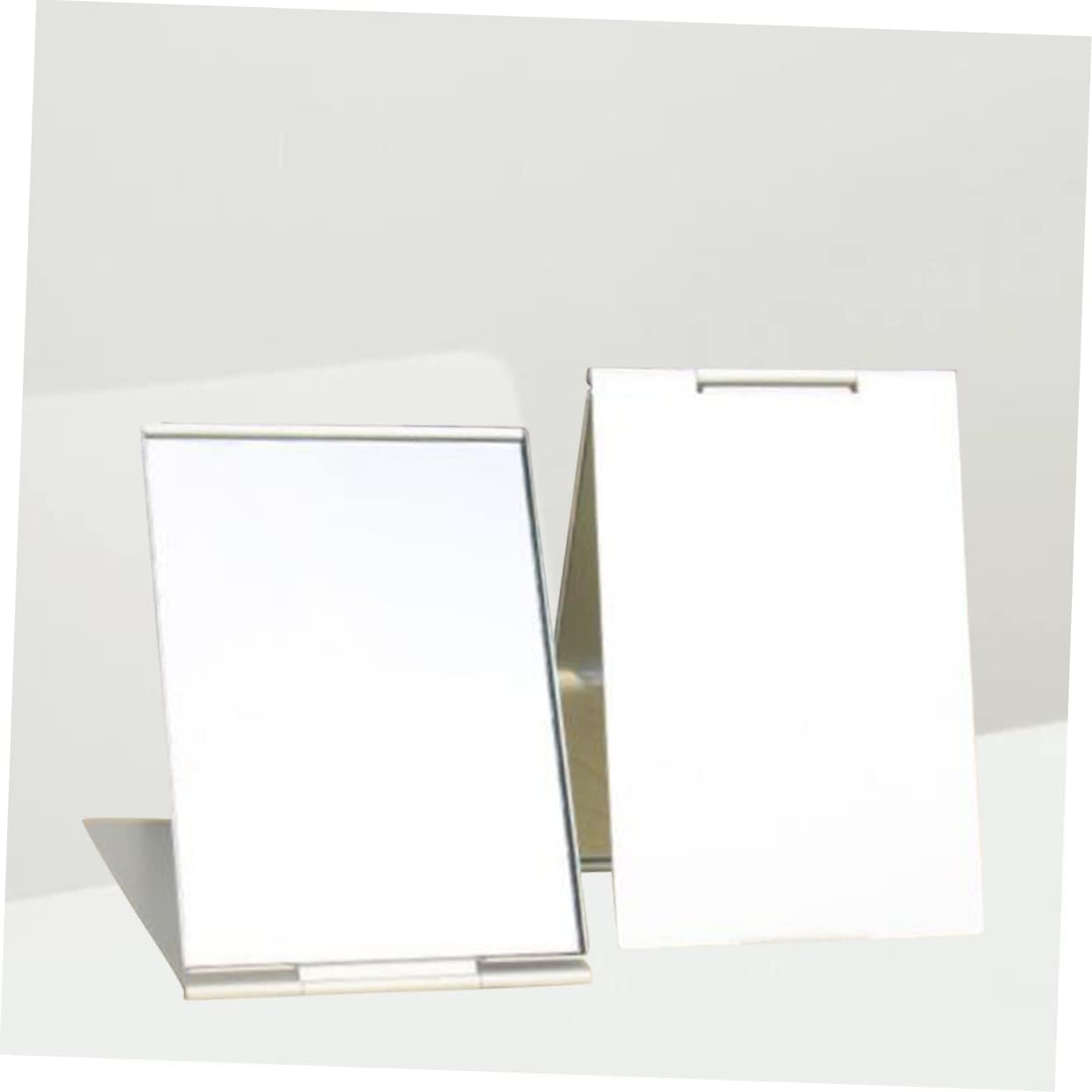 BESTYASH 2pcs Ultra Thin Aluminum Makeup Mirrors