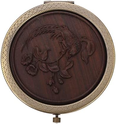Didiseaon Foldable Makeup Mirror with Antique Wood Design