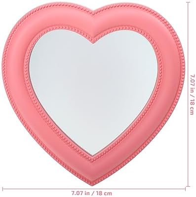 Wall-Mounted LED Pink Mirror Desktop Makeup Vanity