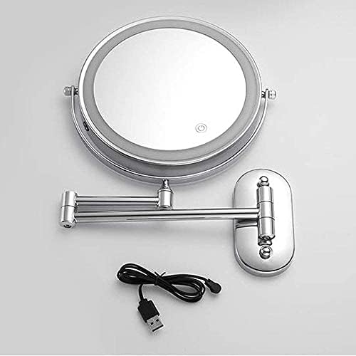 GALSOR 8-inch Double-Sided LED Makeup Mirror with Touch Switch