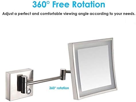 LCARY Wall Mounted Makeup Mirror with 3X Magnification and Lights