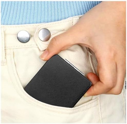 Black Compact Makeup Mirror with 1X2X Magnification