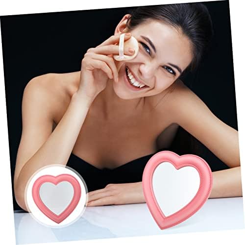 Beaupretty Heart Shape Makeup Mirror with Stand