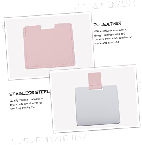 Ipetboom Portable Stainless Steel Makeup Mirror with Leather Cover 1