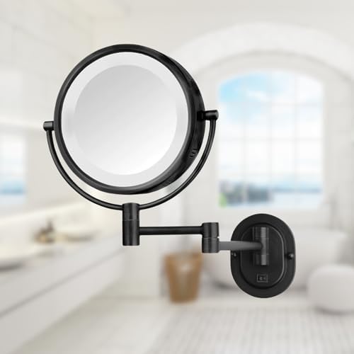 JERDON Lighted Makeup Mirror with 5X Magnification
