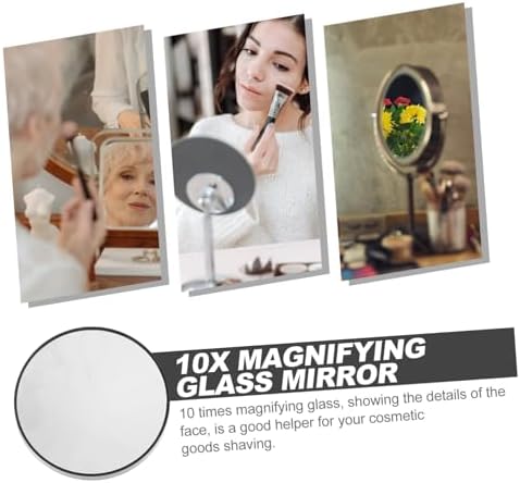 OUNONA 10x Magnifying Mirror with Suction Cups Black
