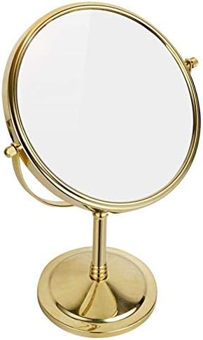8 Inch Brass Vanity Mirror with 5X Magnification