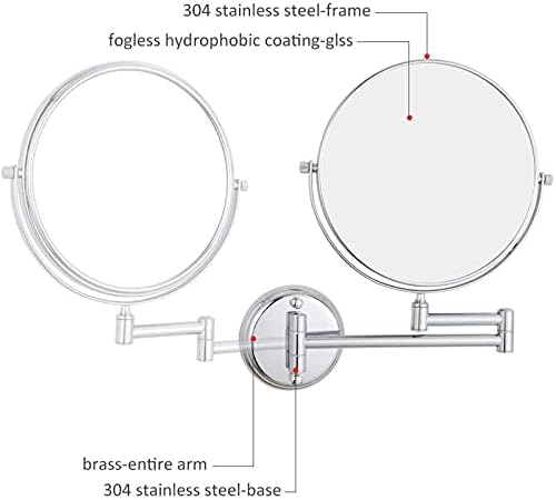 KEYQEEN Wall Mounted Makeup Mirror with 10X Magnification and Double Sided