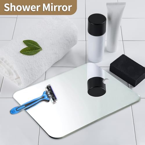 JKNEIWA 11x8 Inch Frameless Shower Mirror for Shaving and Makeup
