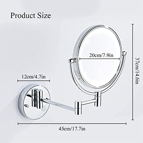 DEIHGE 360 Rotate Double-Sided Makeup Mirror with LED Light Zirconium Gold