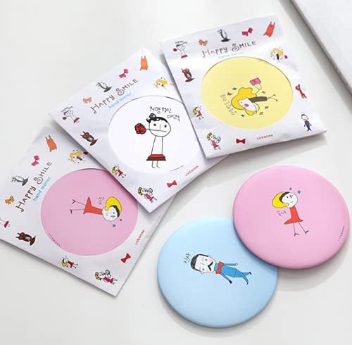 WOIWO 10PCS Cartoon Mini Portable Makeup Mirror Set
