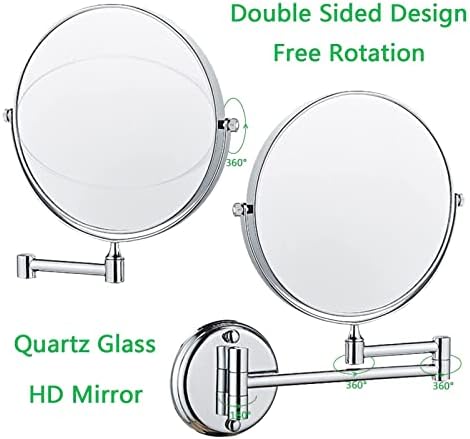 GALSOR 8 Inch Makeup Mirror with 3X Magnification and 360 Swivel
