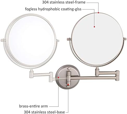 NOVOCE 8 Inch Double Sided Makeup Mirror with 3X Magnification